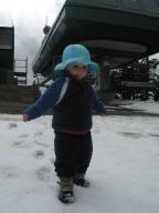 Sylvan tries out the snow at 6600 feet.