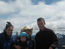 Wendy, Sylvan, Julie, and Chris from the top of Willamette Pass ski area.