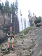 Chris on steps in front of Vernal Falls