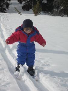 Sylvan skiing by himself