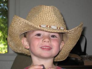 Sylvan in Momma’s cowboy hat