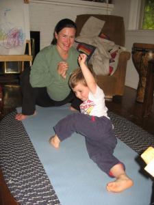 Sylvan helps Mommy induce labor through yoga