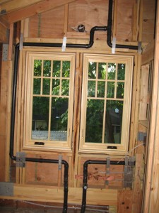 Looking out bathroom windows, 23 July 2008