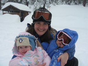 Kari with the 6-month-olds, Elena and Sage