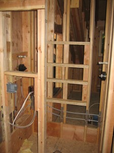 Looking through the shower to the bedroom, 23 July 2008