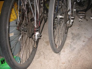 Continuing with our garage tour, these are some bike wheels.