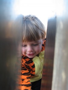 Just over 2, dropping rocks into the sculpture at the summit (and resembling a tiger)