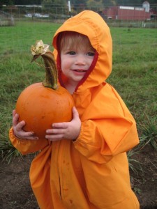 Elena picked a great one, and her camouflage was perfect for the pumpkin patch.